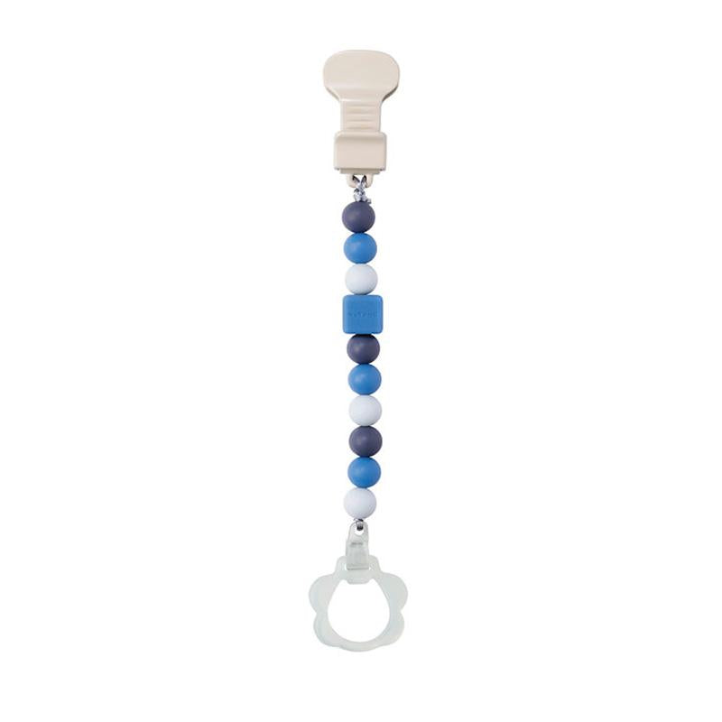 Pinza chupete  (con clip de chupete) Doukidou Azul-Blanco
