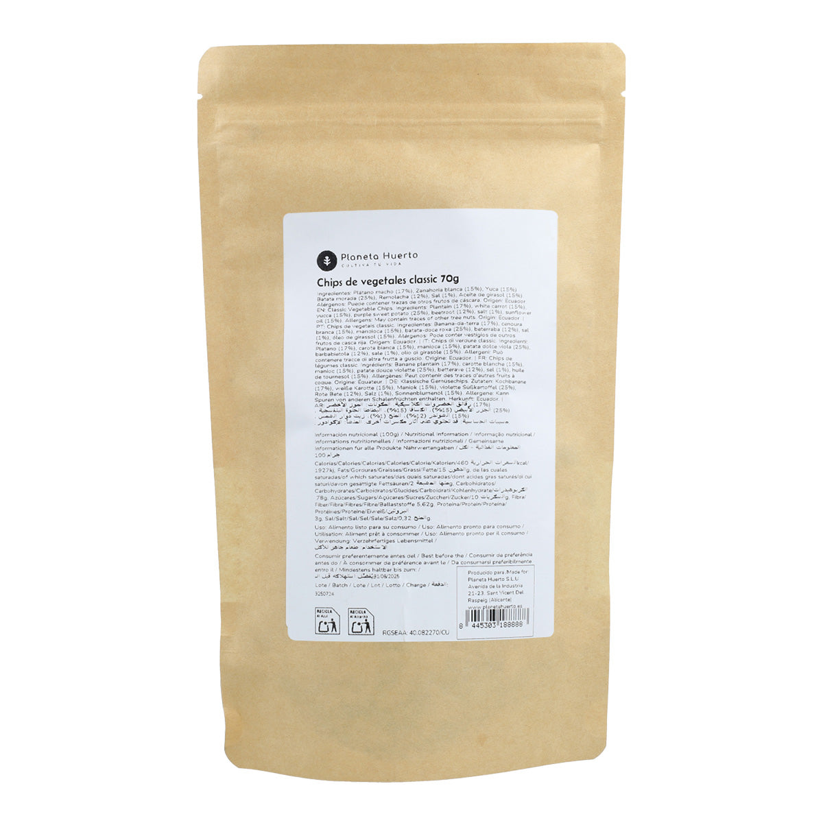 Chips vegetales Planeta Huerto 70 g