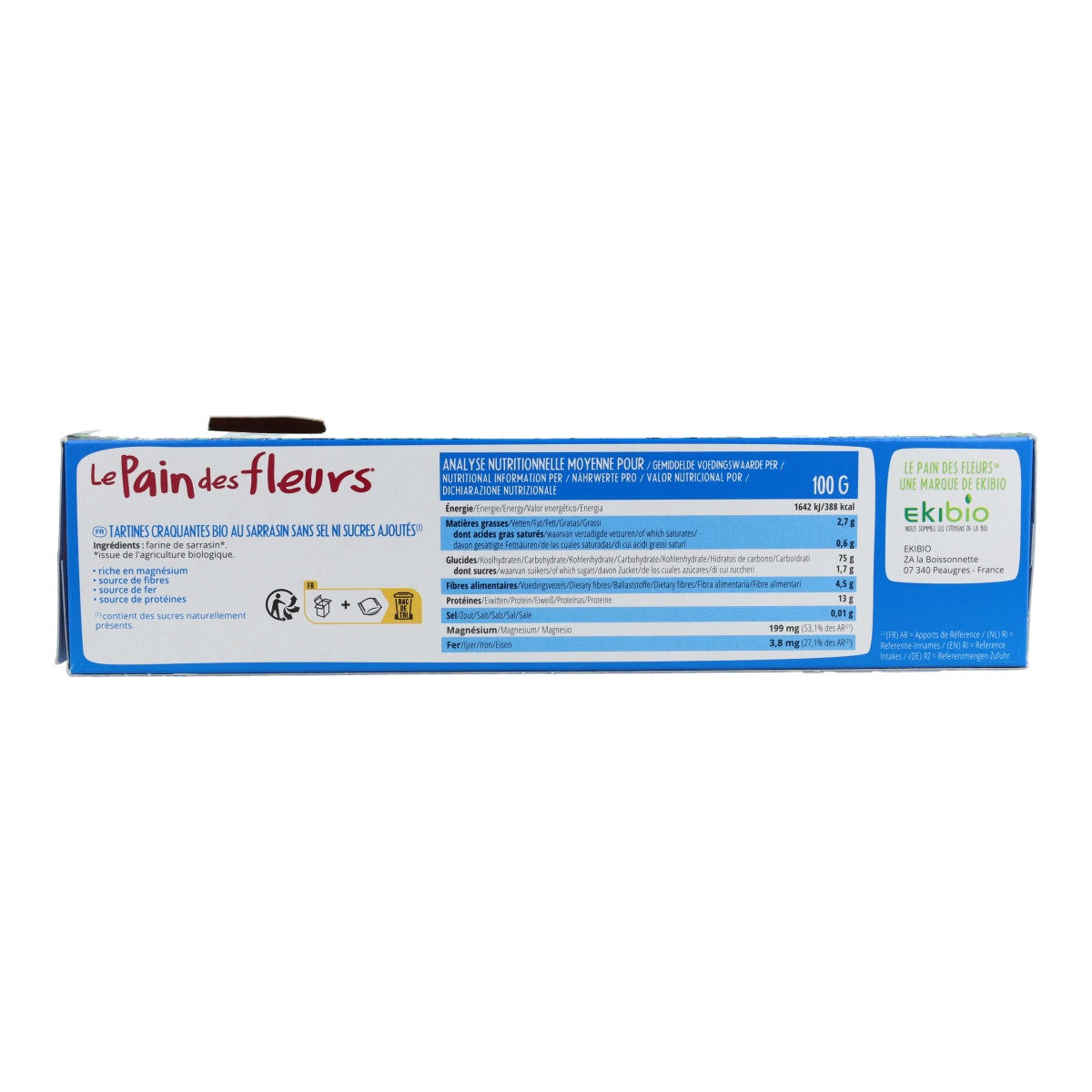 Crackers croustillants au sarrasin sans sel et sans gluten BIO Le Pain de Fleurs 300 g