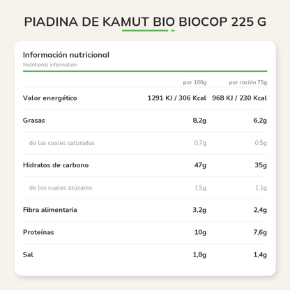 Información nutricional