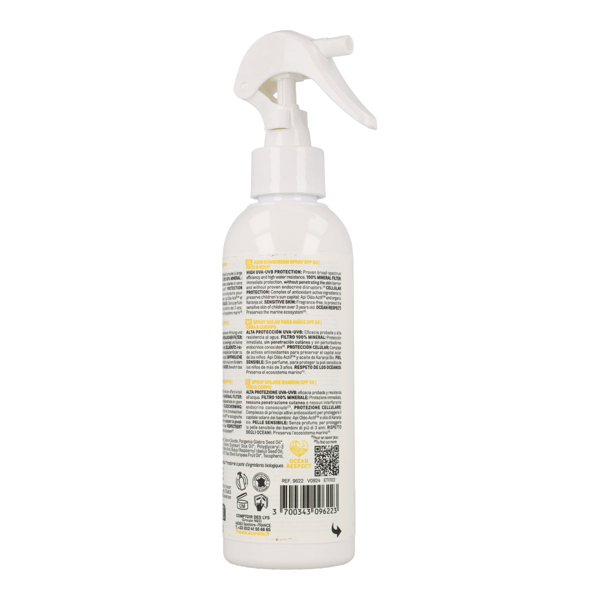 Spray solaire pour enfants SPF 50 Acorelle 150 ml
