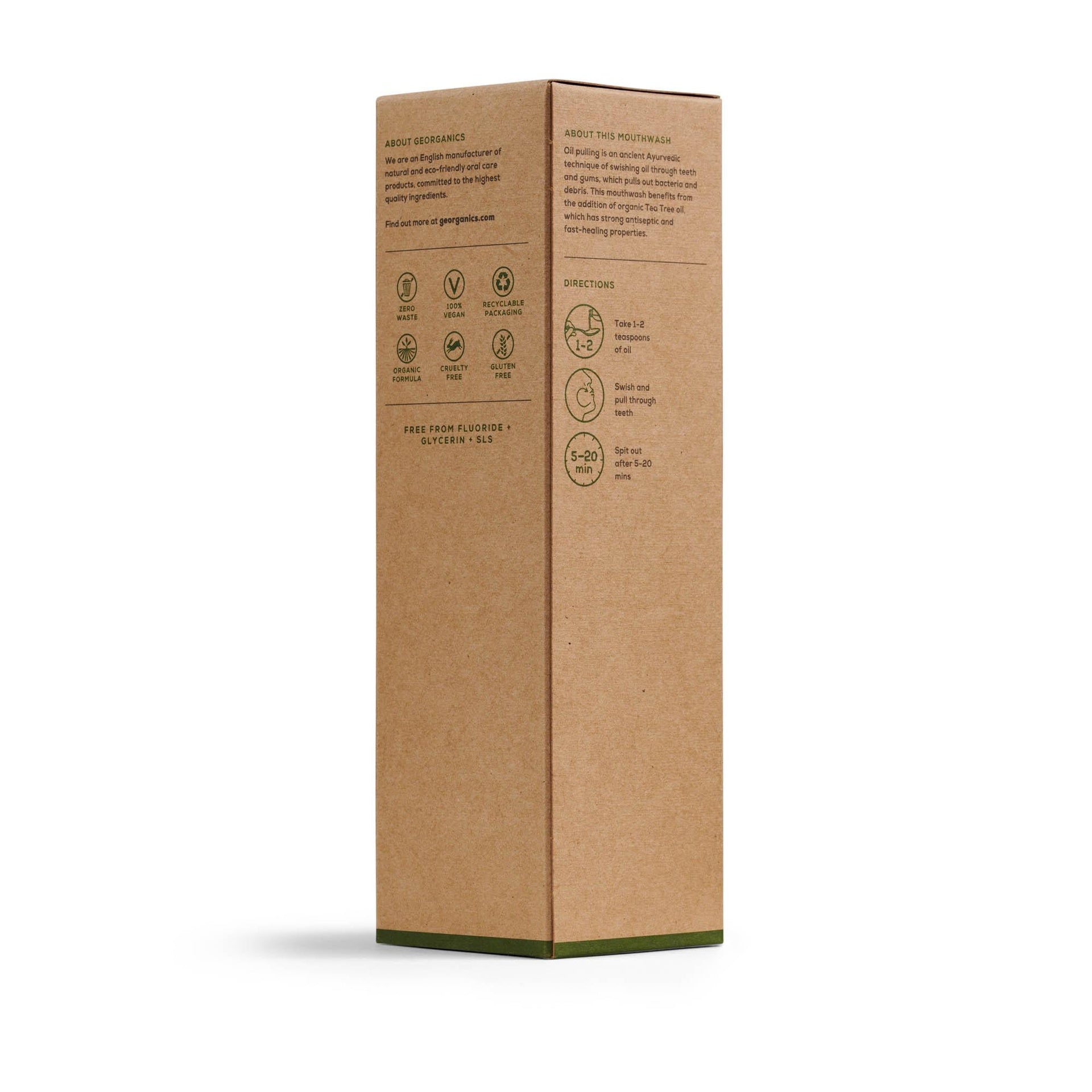 Enjuague Bucal con Aceite de Coco y Árbol del té Georganics  100 ml