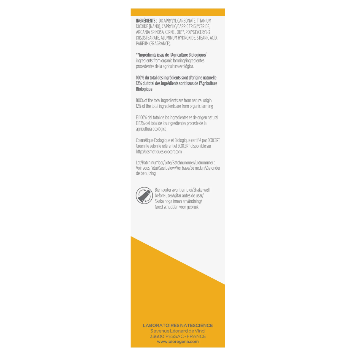 Protector Solar Adultos en spray SPF 50 BIO Hipoalergénico Bioregena, 90 ml