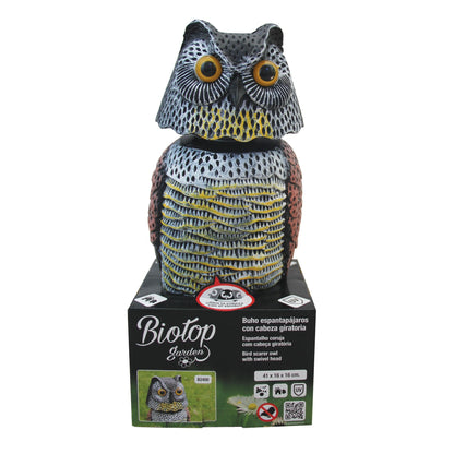 Búho espantapájaros con cabeza giratoria Biotop 41 cm