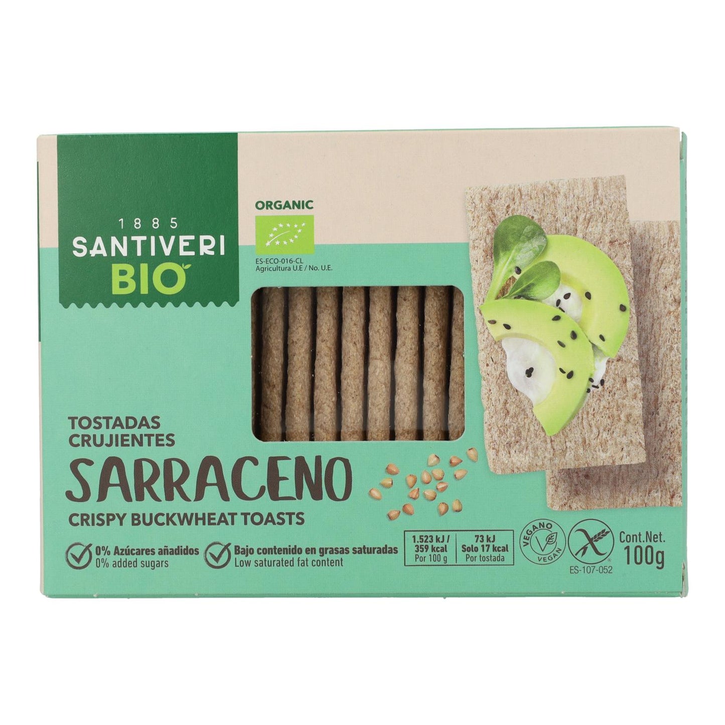 Tostadas Ligeras y Crujientes de Trigo Sarraceno Bio Santiveri 100 g