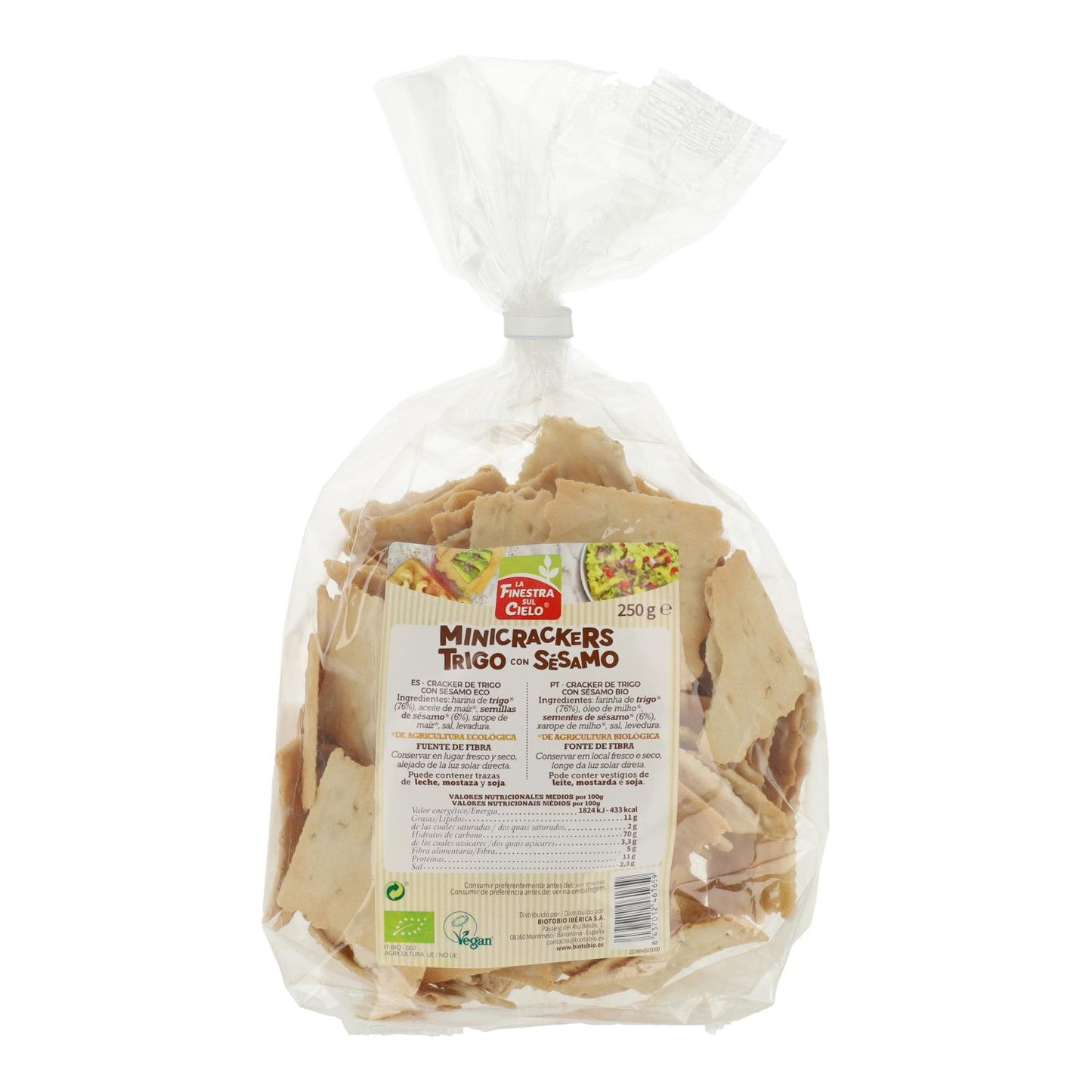 Mini crackers de trigo con sésamo BIO La Finestra Sul Cielo 250 g