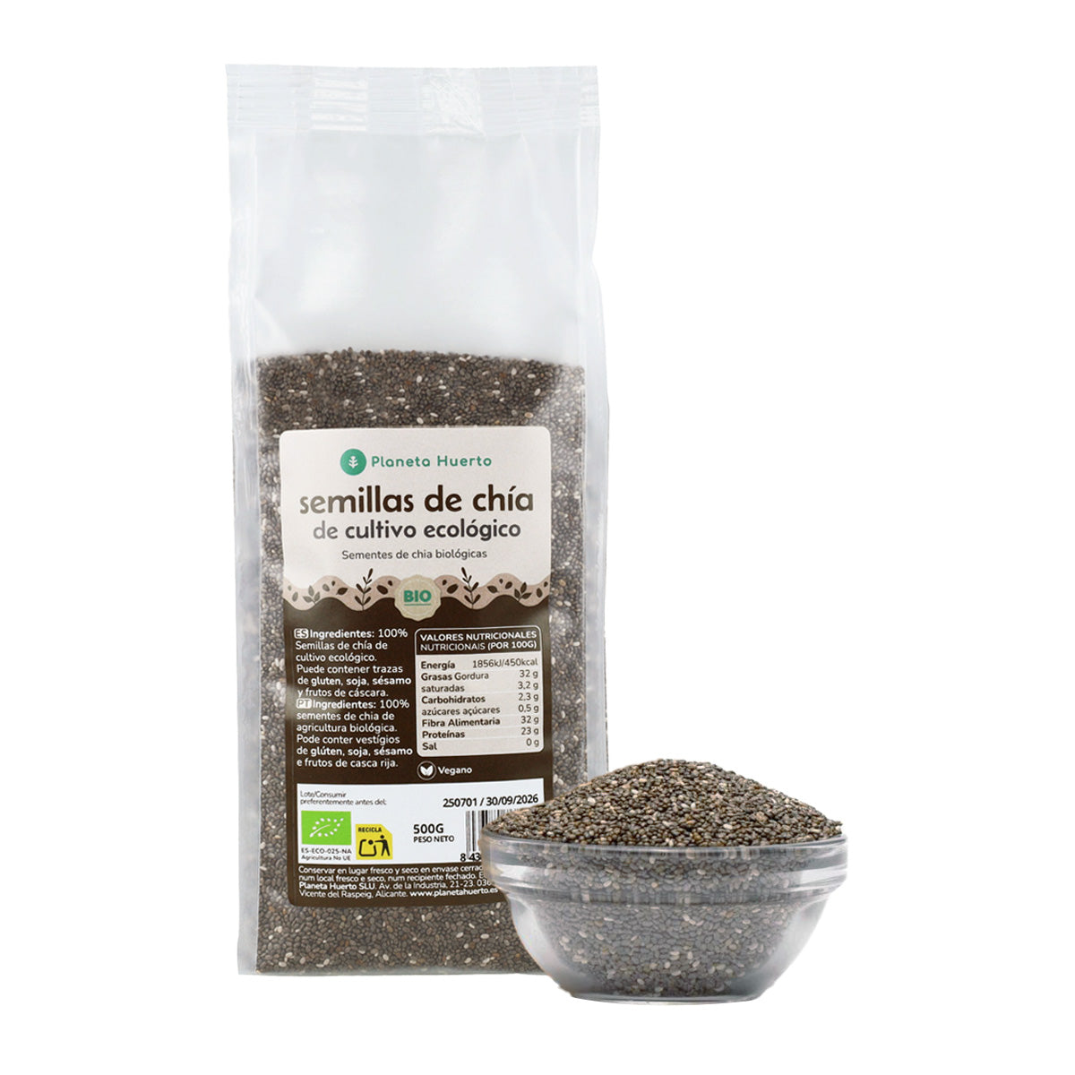 Pack 2x Semilla de chía ECO Planeta Huerto 500 g
