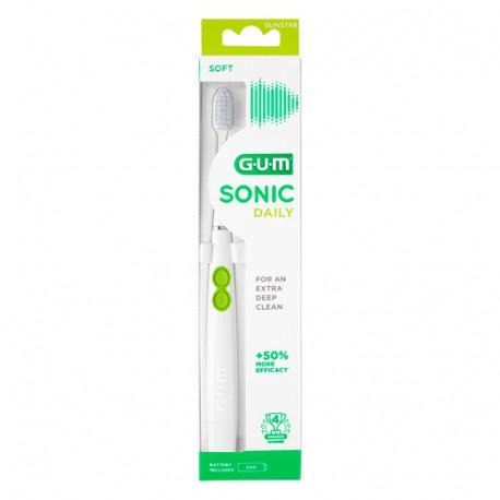 Brosse à dents sonique quotidienne à piles blanche Gum