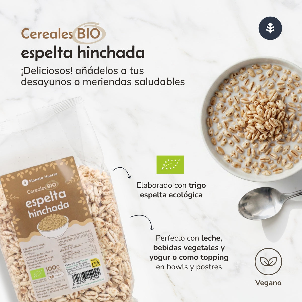 Epeautre blé soufflé ECO Planeta Huerto 100 g