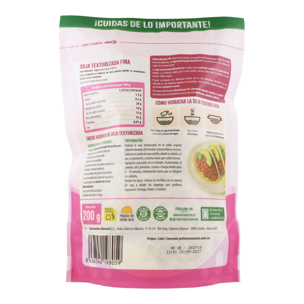 Soja Texturée Grain Fin NaturGreen 200 g