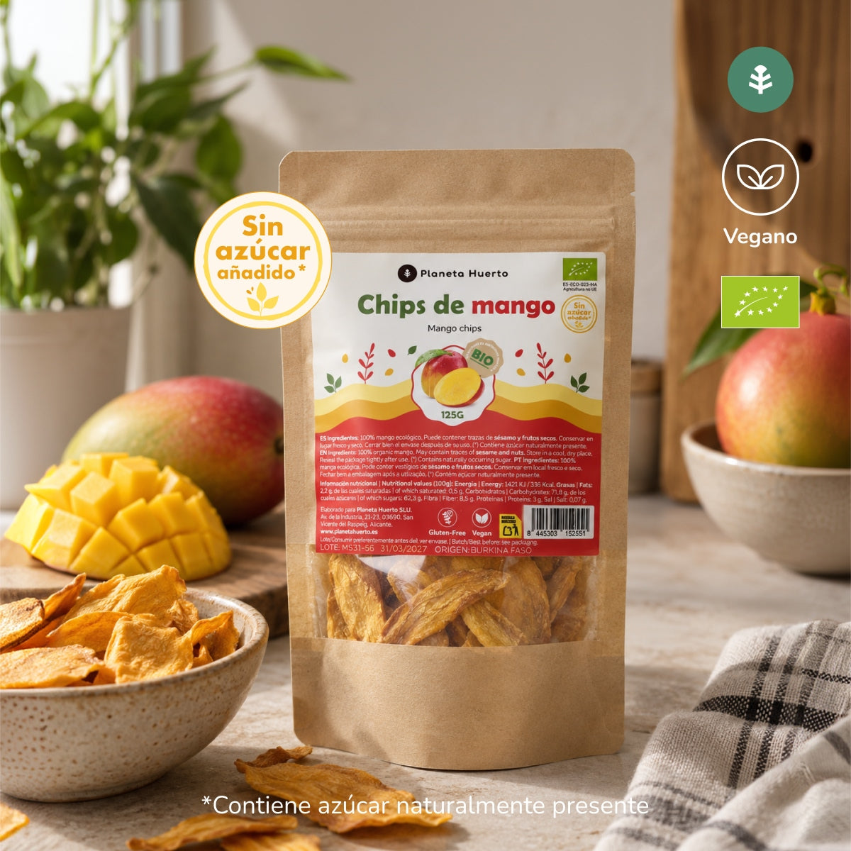 Copeaux de mangue séchée ECO Planeta Huerto 125 g