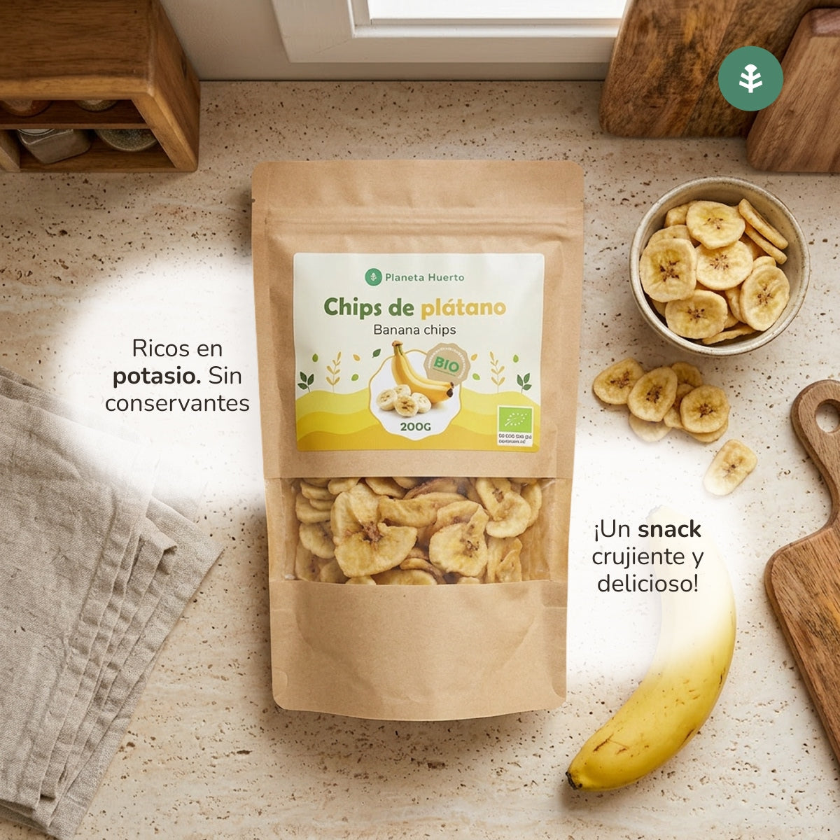 Banana Chips ECO Planeta Huerto 800 g