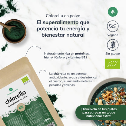 Chlorelle en poudre ECO Planeta Huerto 200 g
