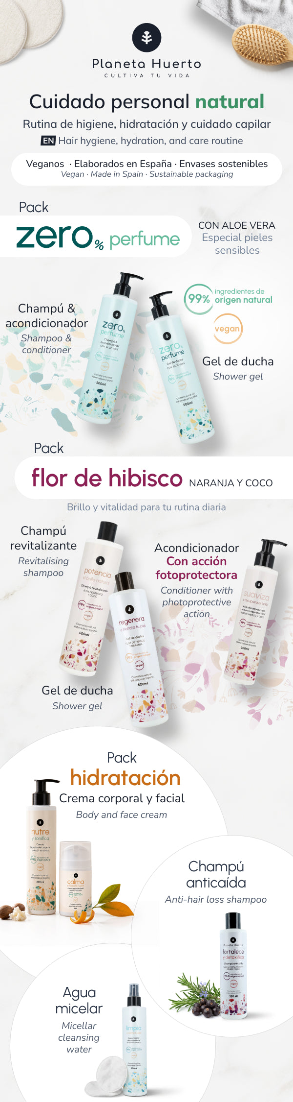 Shampooing et après-shampooing pour cheveux normaux Planeta Huerto 500 ml