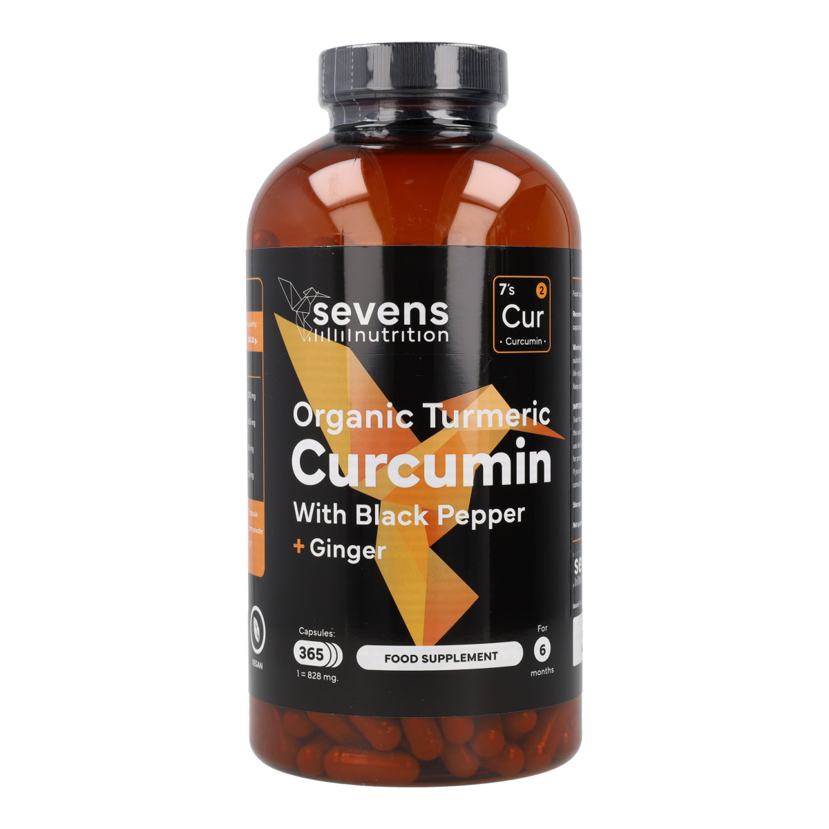 Cúrcuma + Jengibre Sevens Nutrition 365 cápsulas
