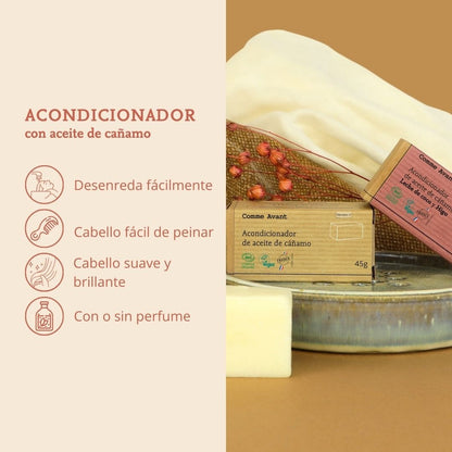 Après-shampoing solide à l'huile de chanvre Figue et Lait de Coco Comme Avant 45 g