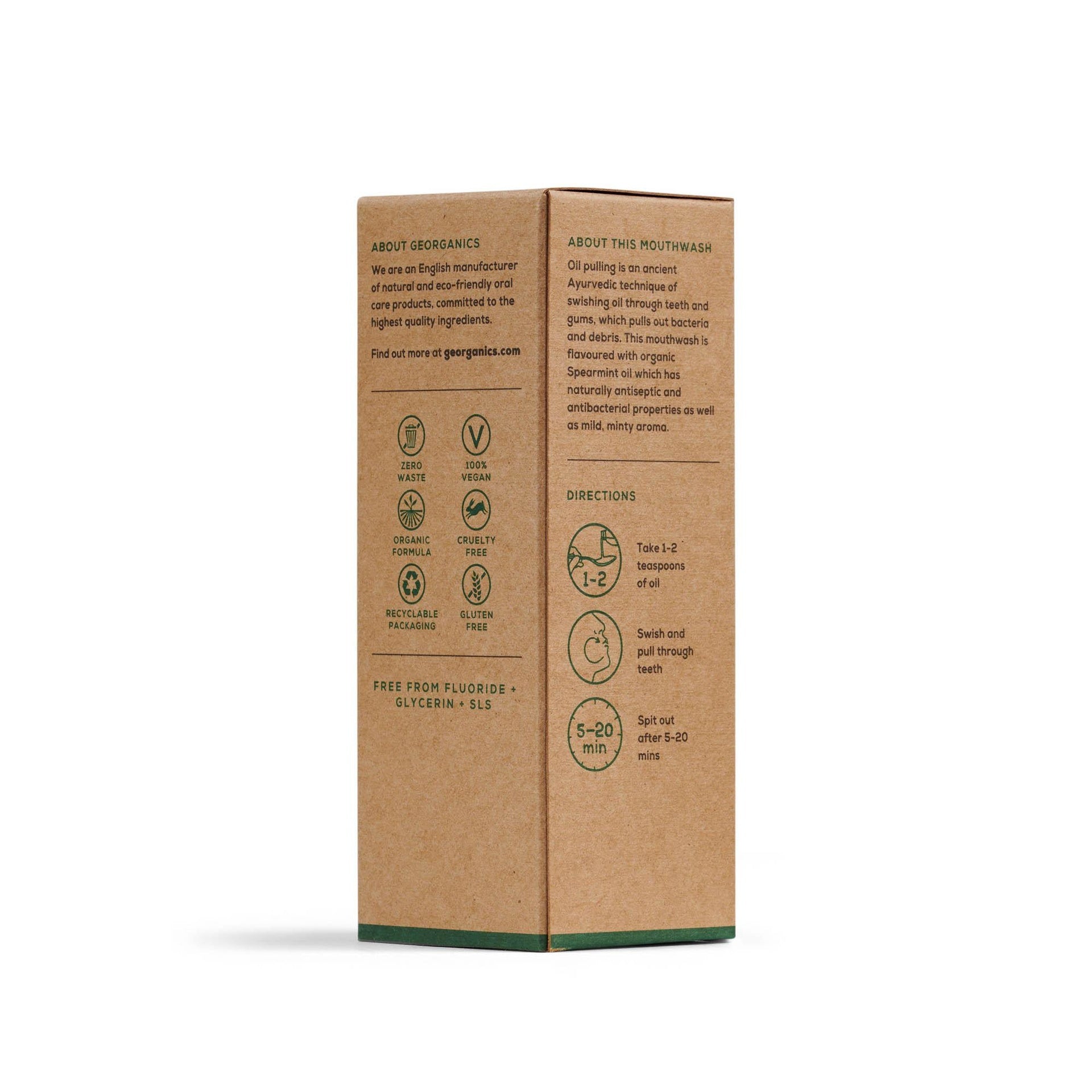 Enjuague Bucal con Aceite de Coco y Menta Envase aluminio Georganics  100 ml