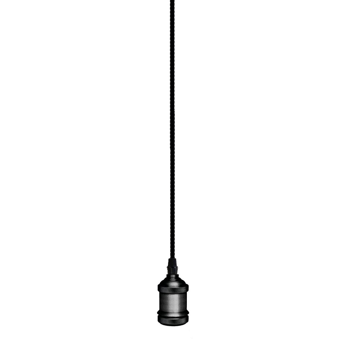 Portabombillas Vintage Black Pearl cable textil 1m E27 Garza Lighting