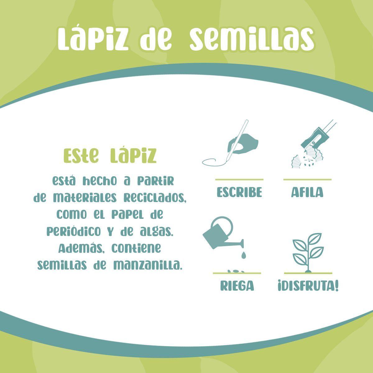 Lápiz con Semillas Plantables Ecológico, Sostenible y Divertido Garden Pocket
