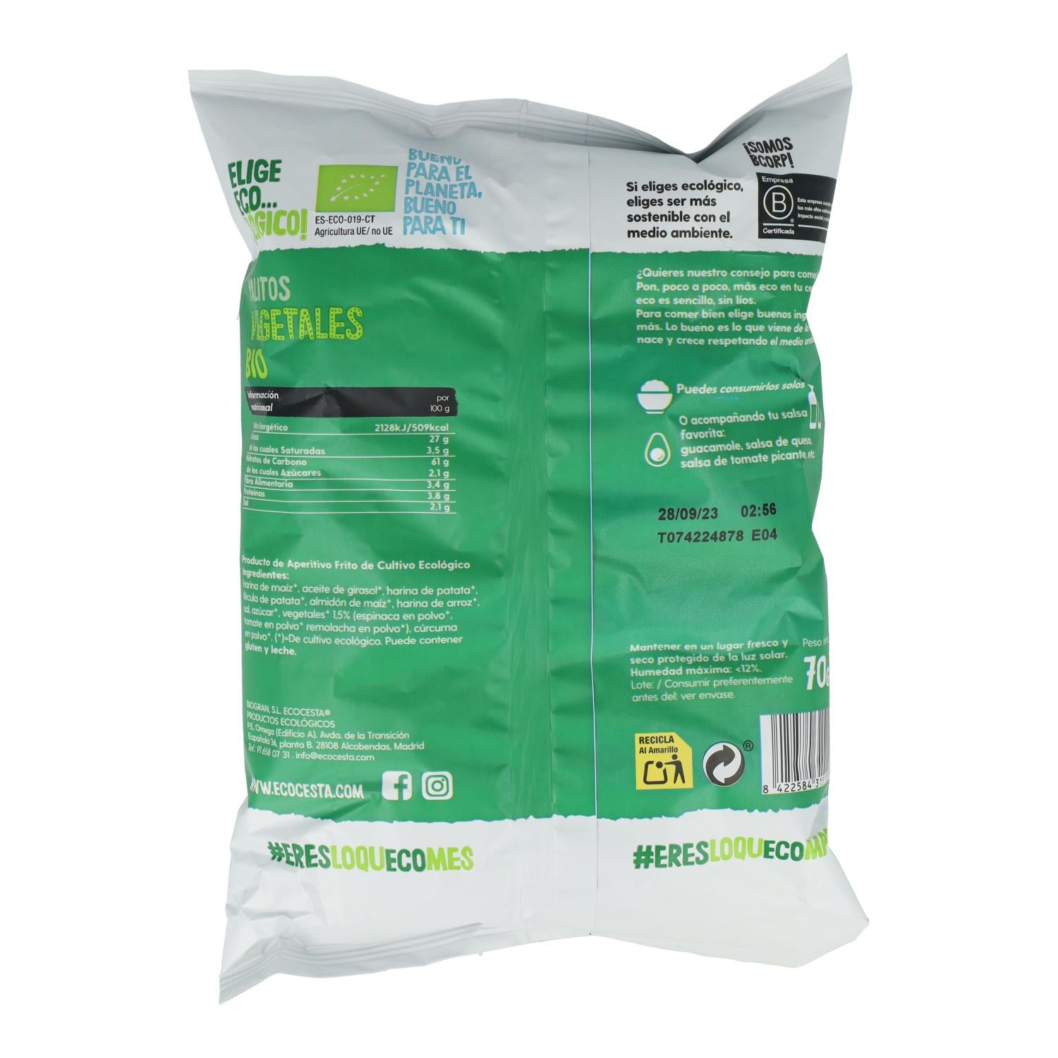 Palitos Vegetales Bio, 70 G Ecocesta