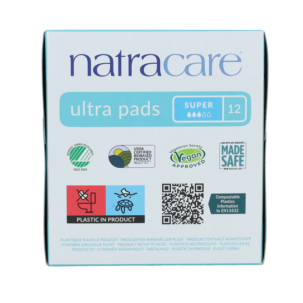 Compresa súper con alas bio Natracare 12 Uds