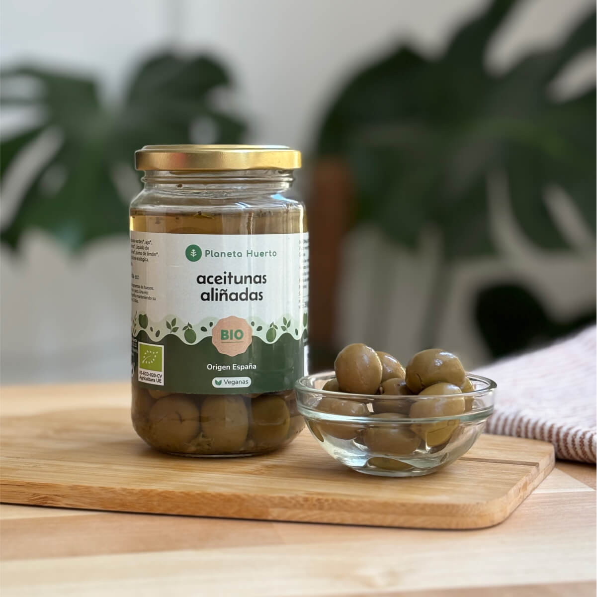 Aceitunas verdes aliñadas Eco Planeta Huerto 390g
