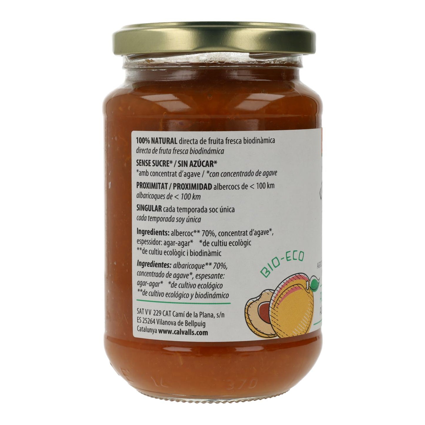 Mermelada de Albaricoque Eco/Demeter Cal Valls 375g