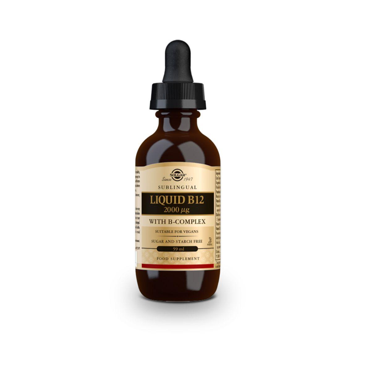 Vitamina B12 líquida sublingual, 59 ml de 2000 μg