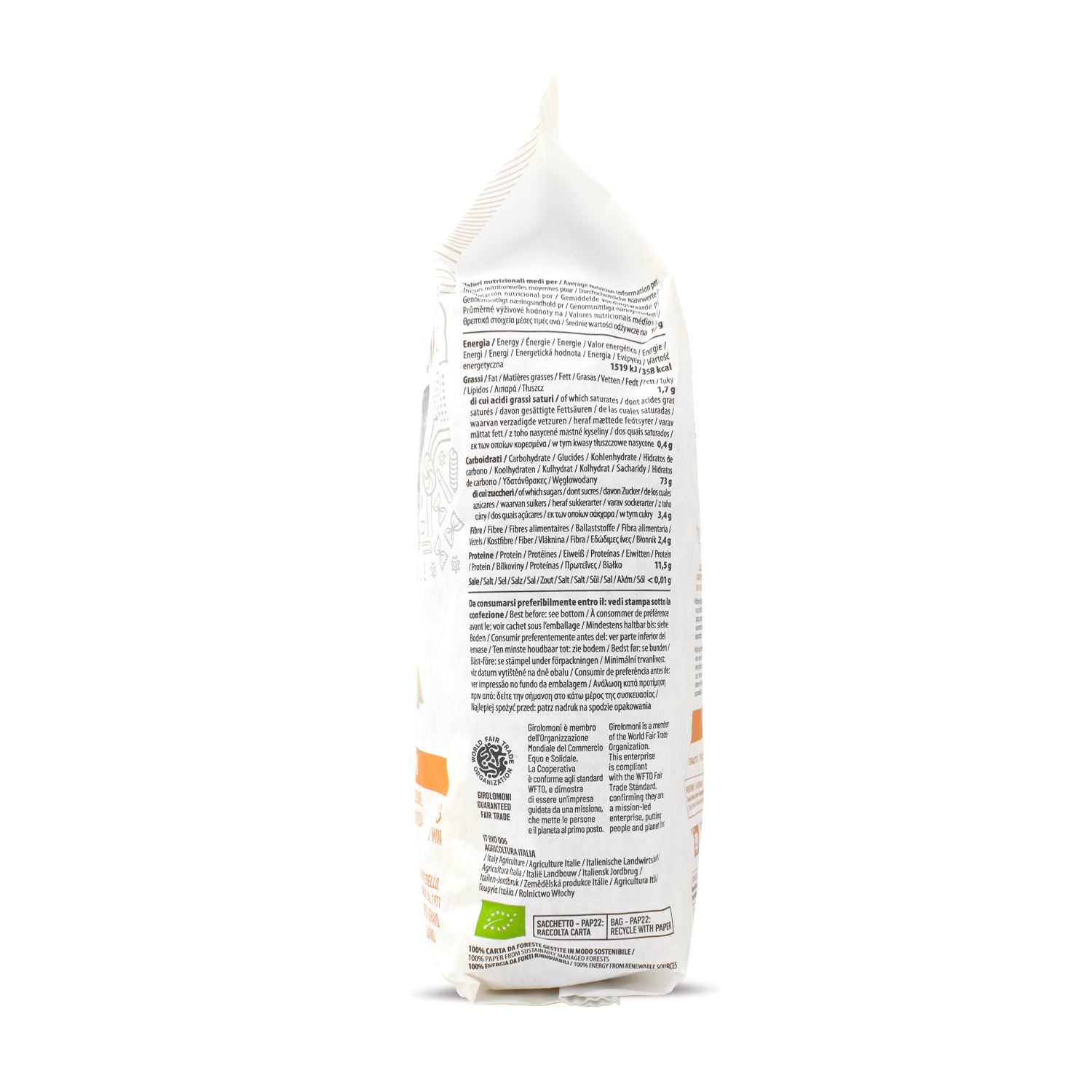Fusilli de trigo bio Girolomoni 500g