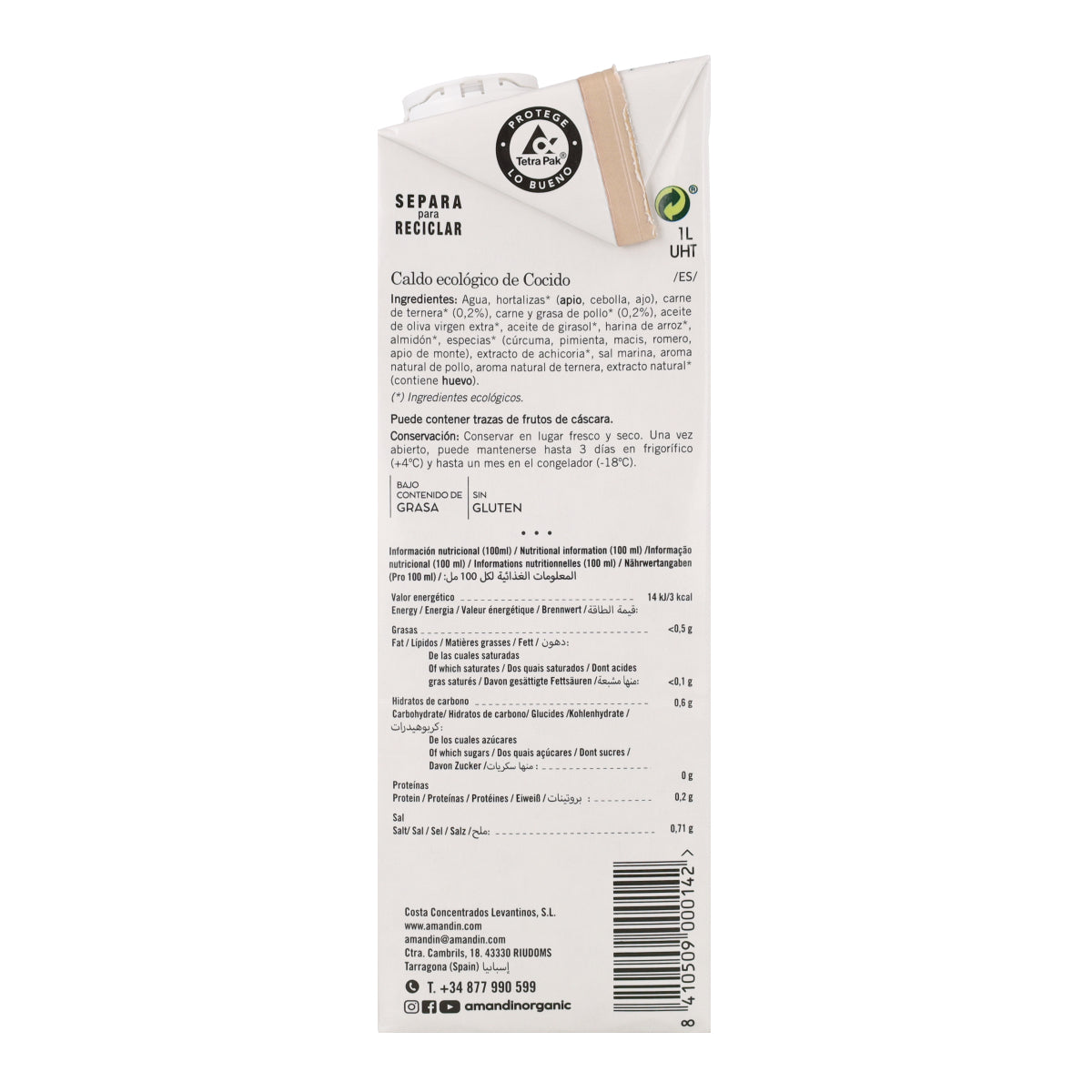 Bouillon pour Pot-au-feu Bio Amandin 1L