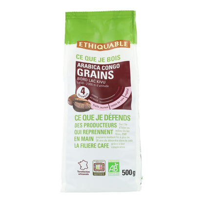 Café Premium Grano Congo 100% Arábica de altura BIO 500 g