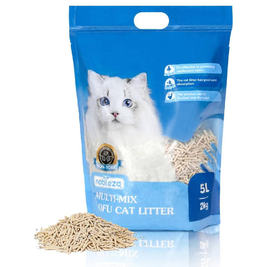 Arena mixta de bentonita y tofu para gatos 5 L Nobleza