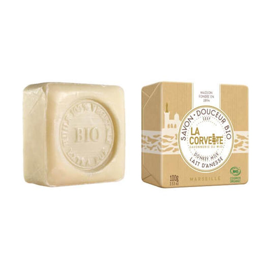 Jabón natural en pastilla Leche de Burra  BIO La Corvette 100 g