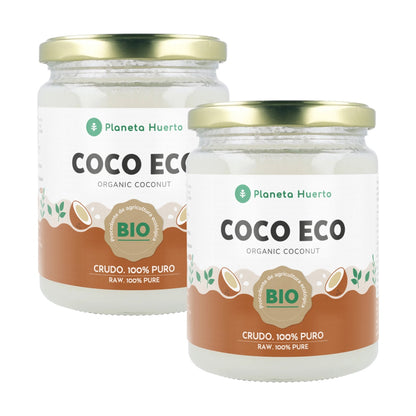 Pack 2x ECO Planet Orchard huile de coco vierge 500 ml