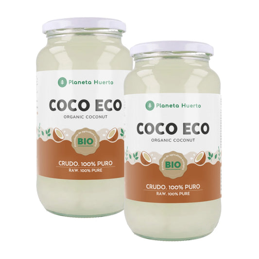Lot de 2 bouteilles d'huile de coco ECO Planeta Huerto 860 ml