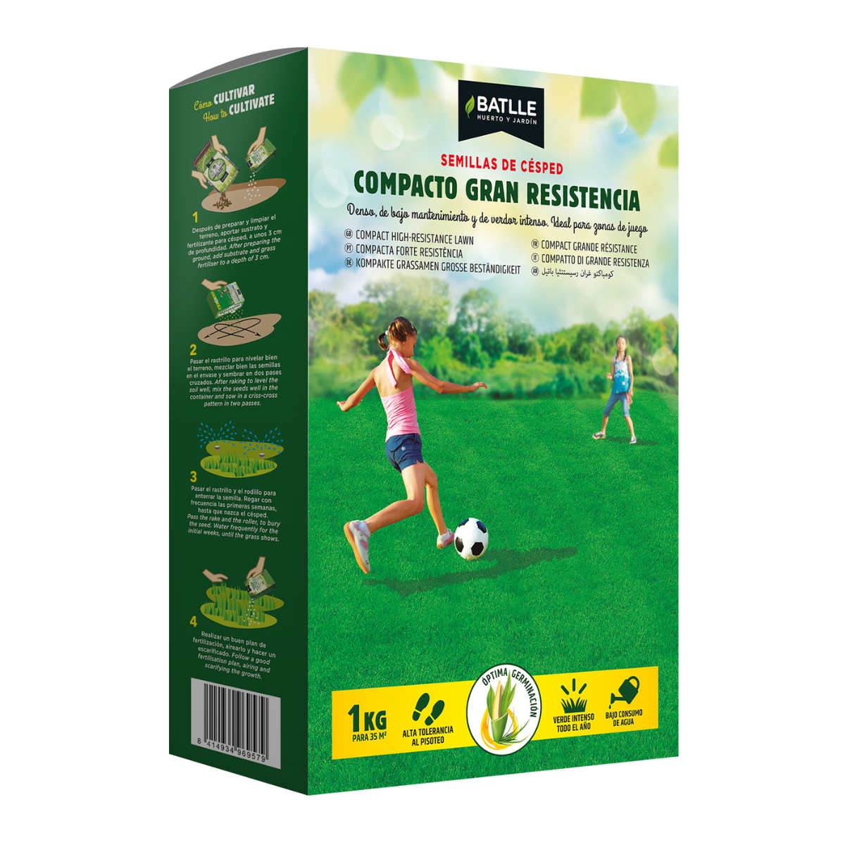 Semillas césped compacto gran resistencia, Batlle, 1 kg