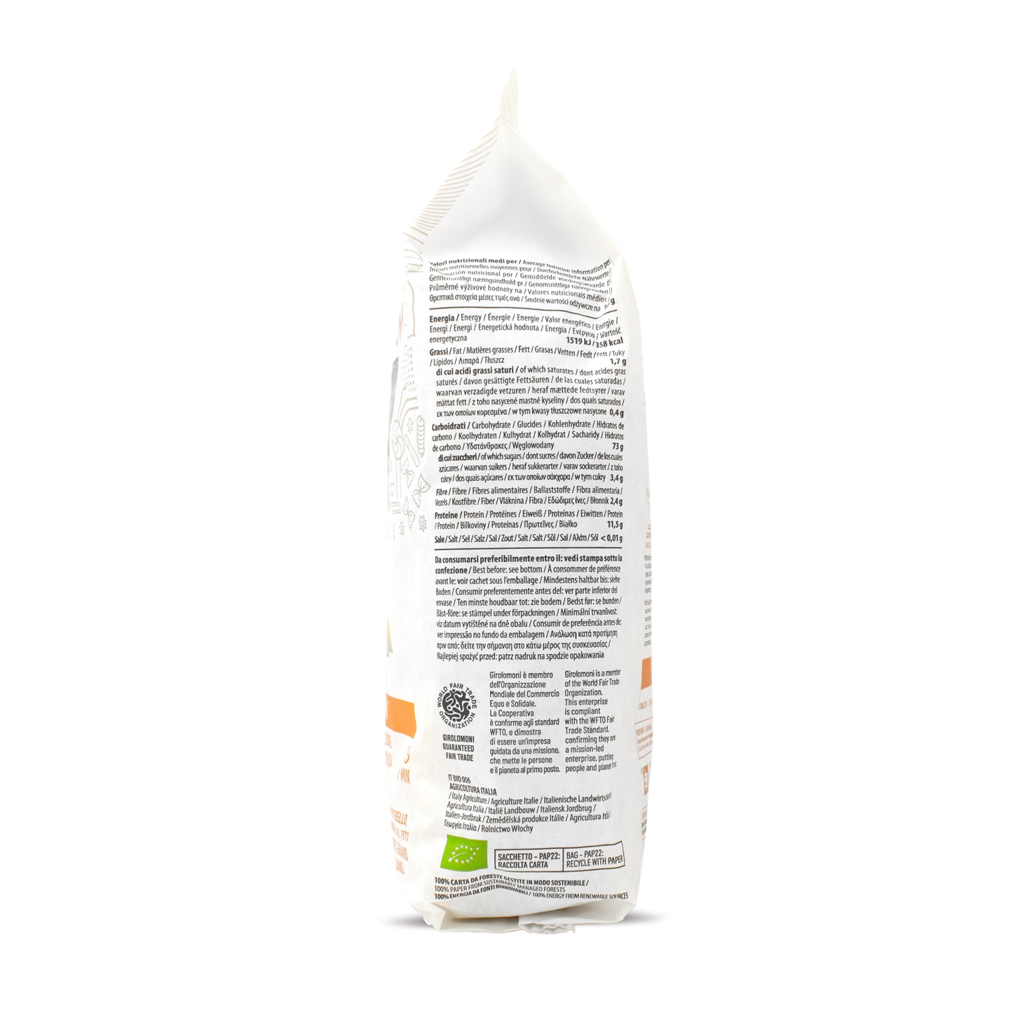 Rigatoni de trigo bio Girolomoni 500g