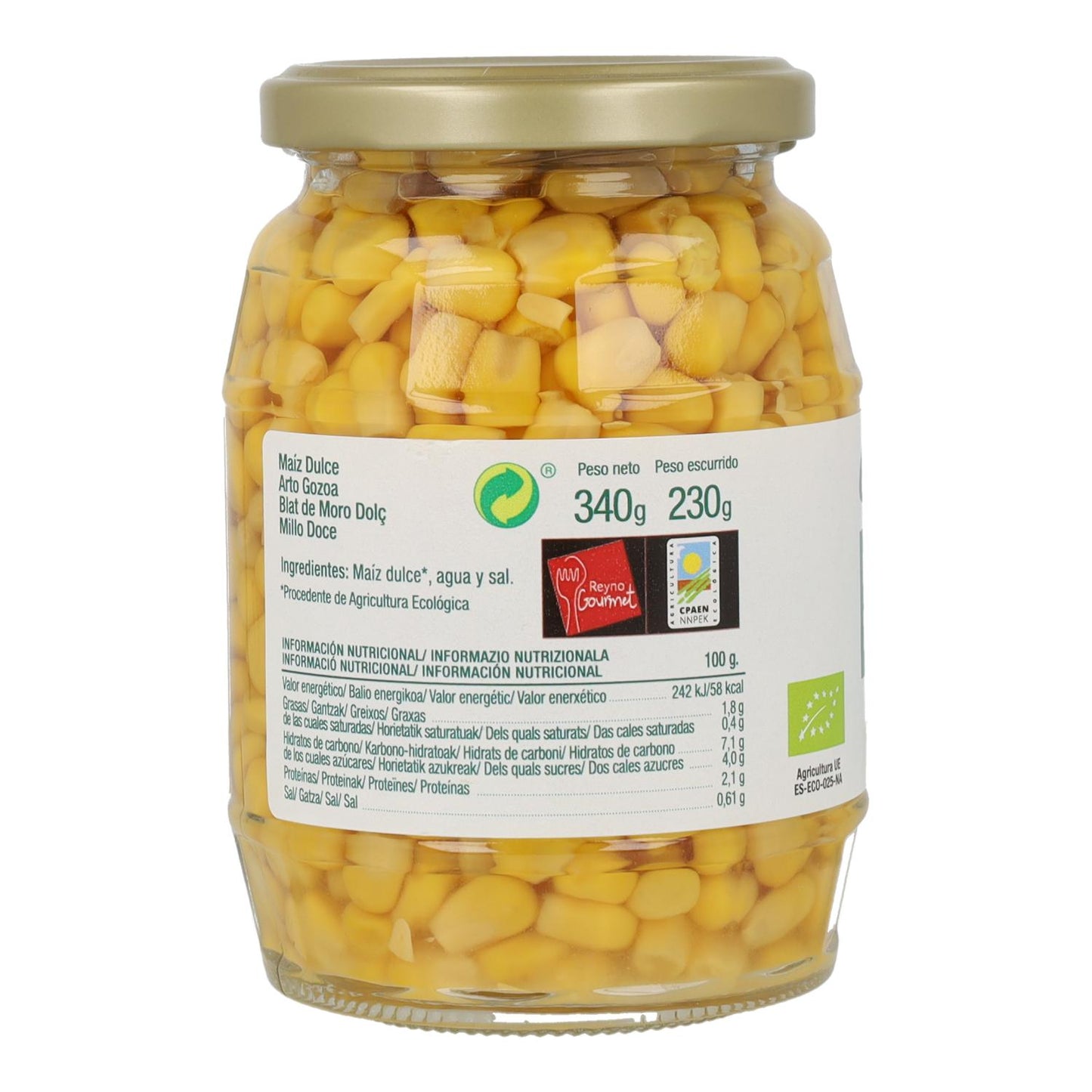 Maíz Dulce Bio Ekolo 210 g