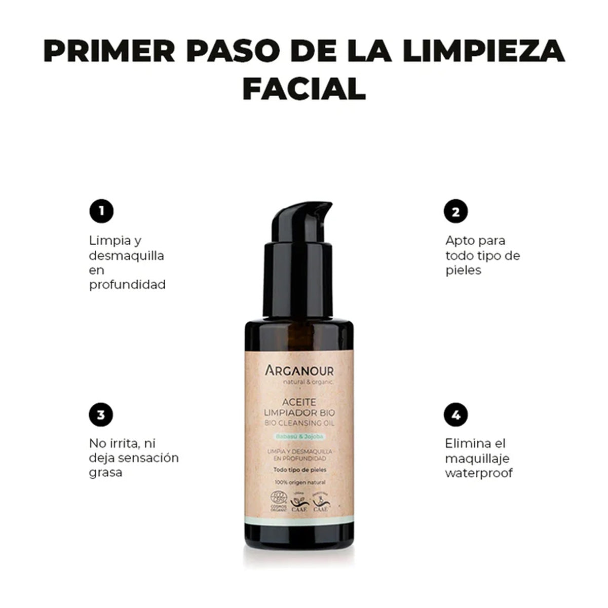 Aceite facial desmaquillante 100ml Arganour