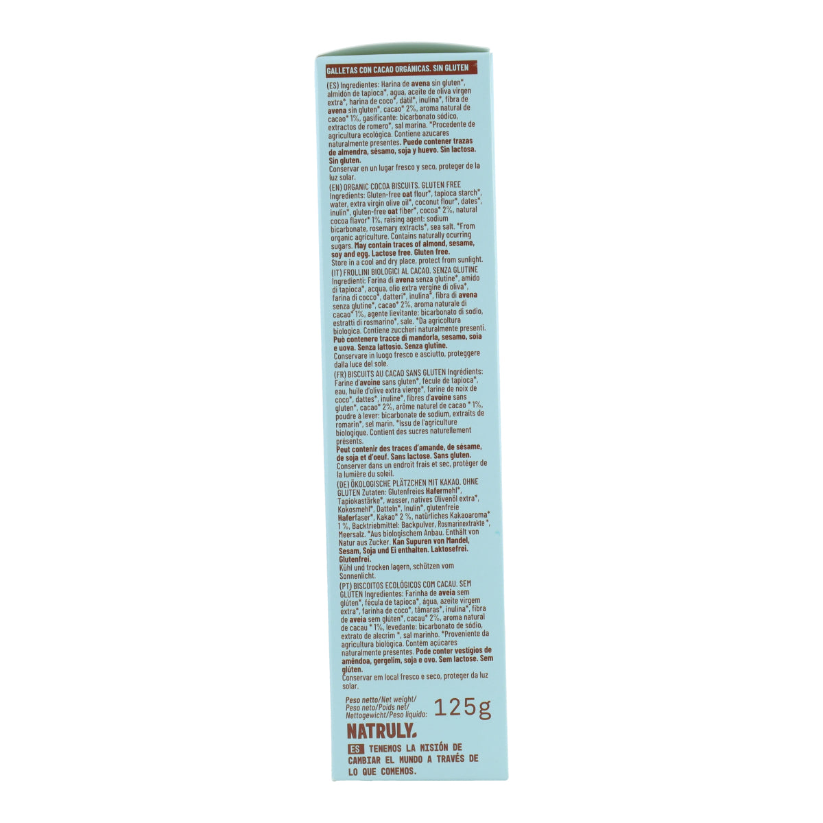 Biscuits au cacao BIO Natruly 125 g