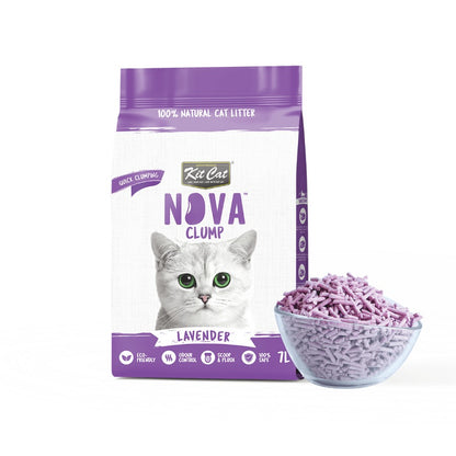 Pack de 2x Kit Cat Litière Eco SoyaClump Pack Économique - Lavande 7 L Litière pour chats