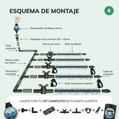 Tubería de Riego por Exudación en Rollo Garden Planeta Huerto 200 m