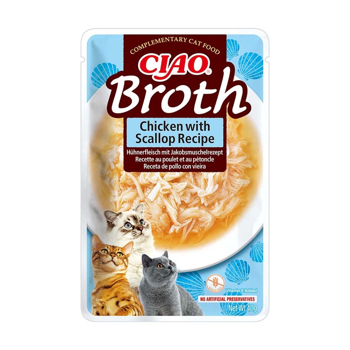 Churu Broth pouch Pollo con vieira en caldo 40 g