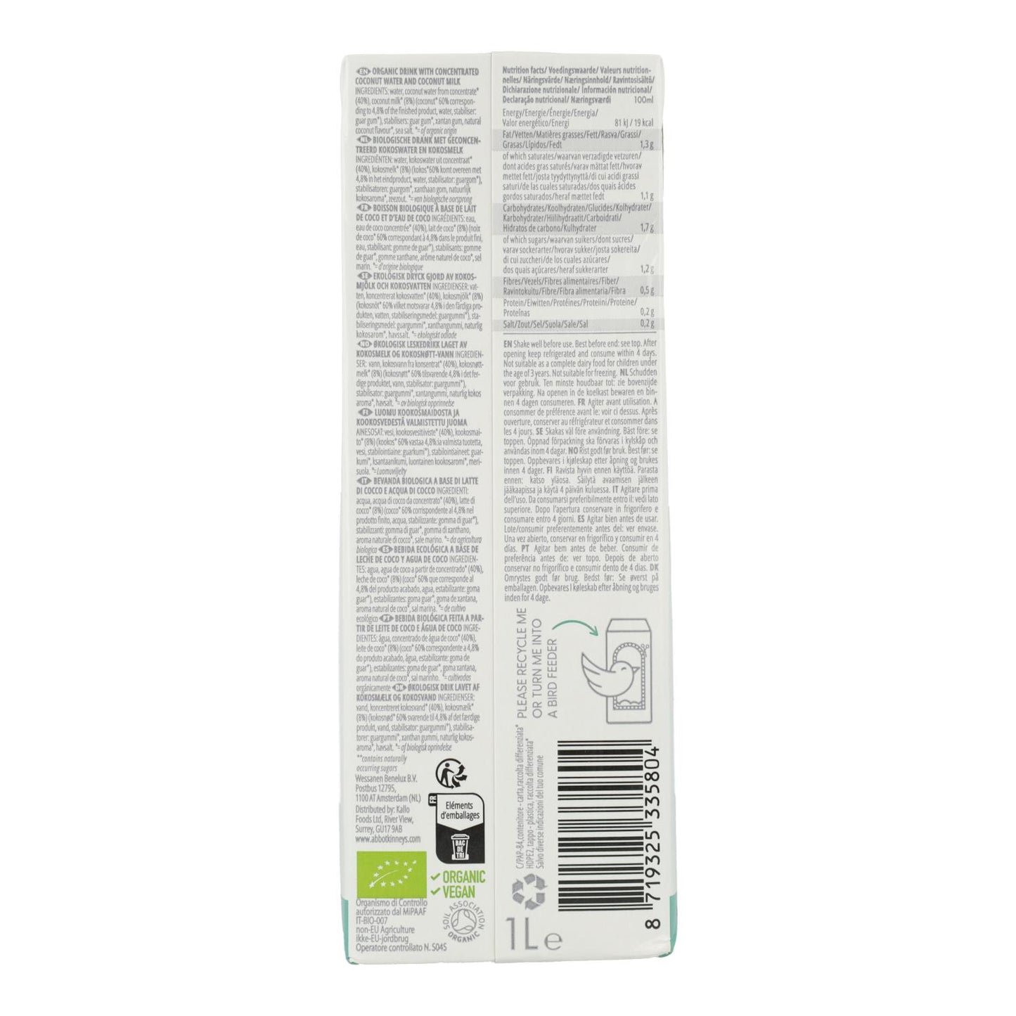 Bebida vegetal coco supreme Bio Abbot Kinney 1L