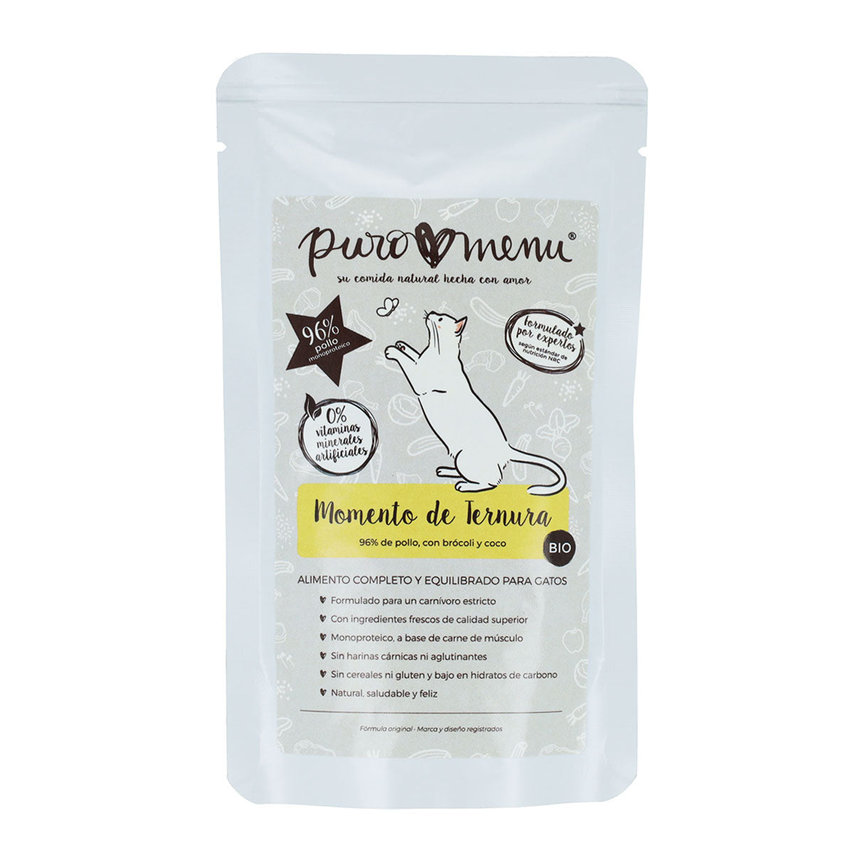 Nourriture humide Barf pour chats Moment de tendresse (poulet) BIO Puromenu 100 g