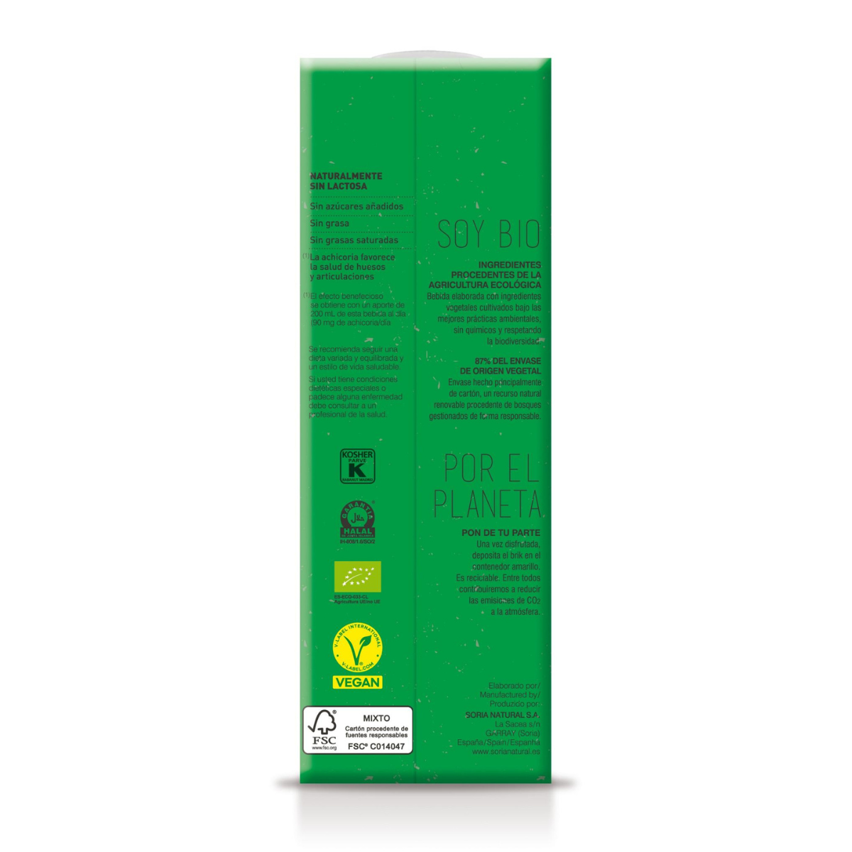 Bebida Avena huesos BIO Soria Natural 1 L