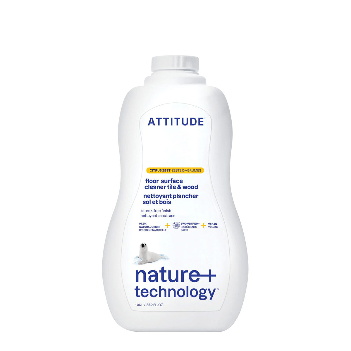 Fregasuelos cítrico para Parquet y Gres Attitude 1 L