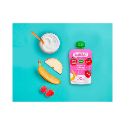 Pack 10 uds Pouches Yogur y Frambuesa ECO Smileat 100 g
