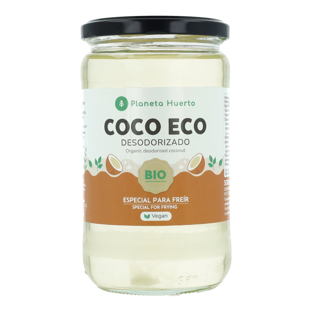Huile de coco désodorisée ECO Planeta Huerto 500 ml