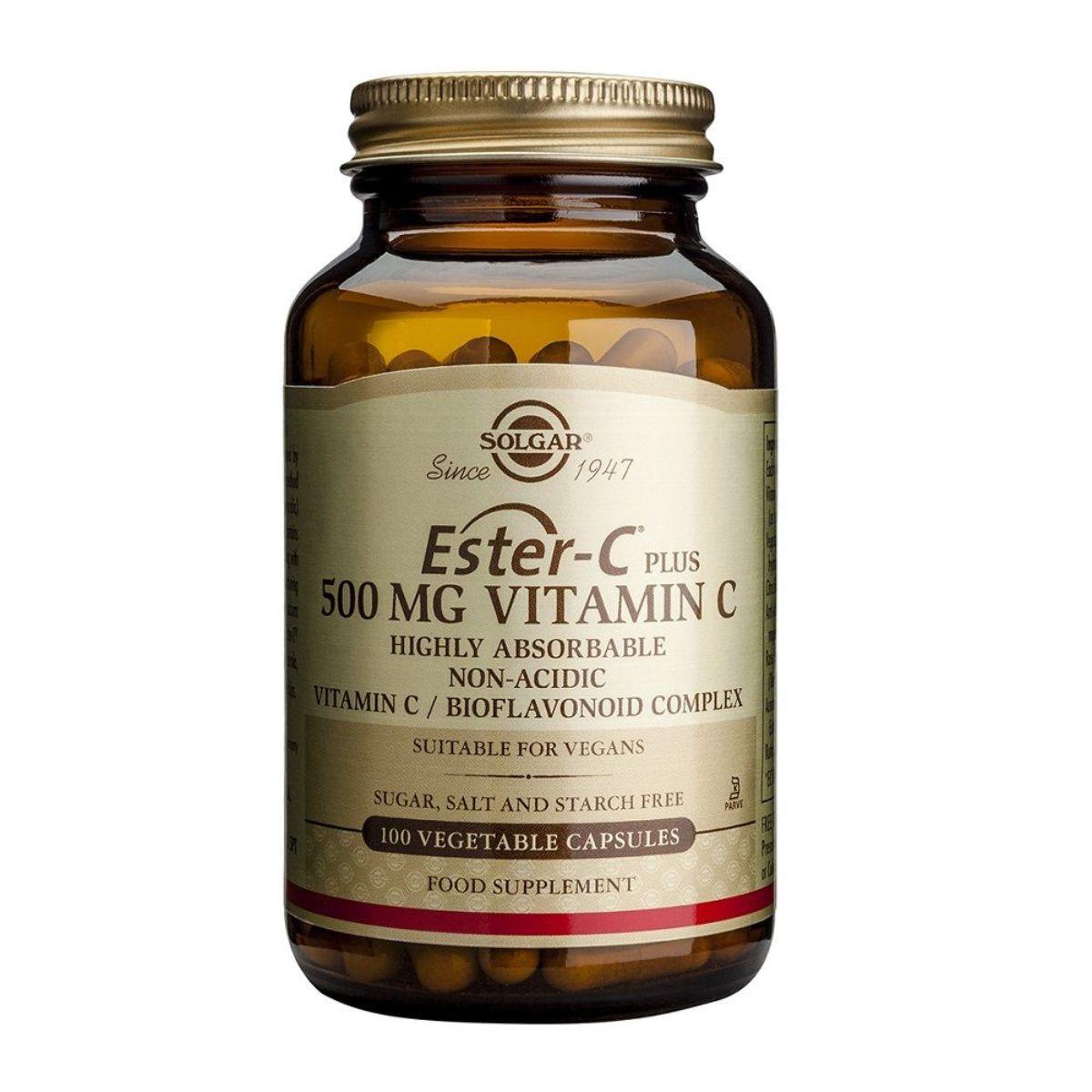 Ester C plus Vitamina C  de 500mg  Solgar 100 cápsulas vegetales